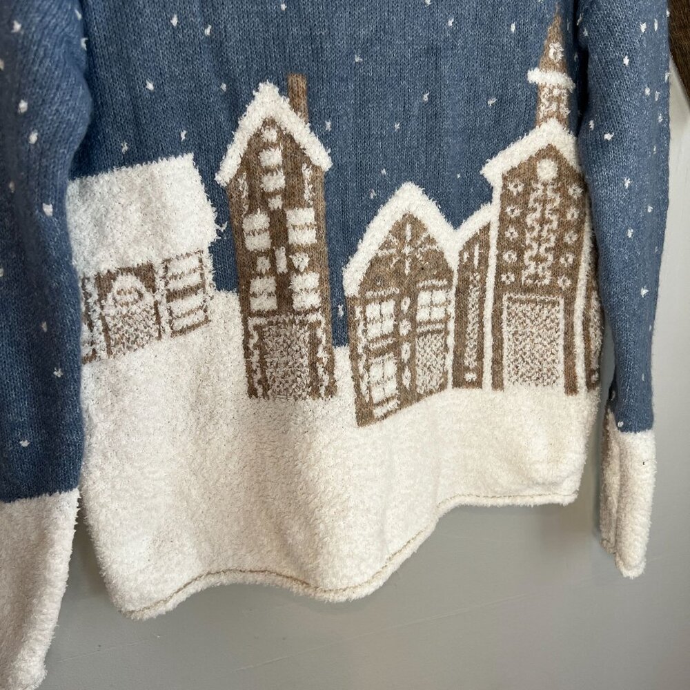 Cupcakes Cashmere Womens Mock Neck Pullover Sweater XTRA-SMALL Winter Landscape - Picture 4 of 10